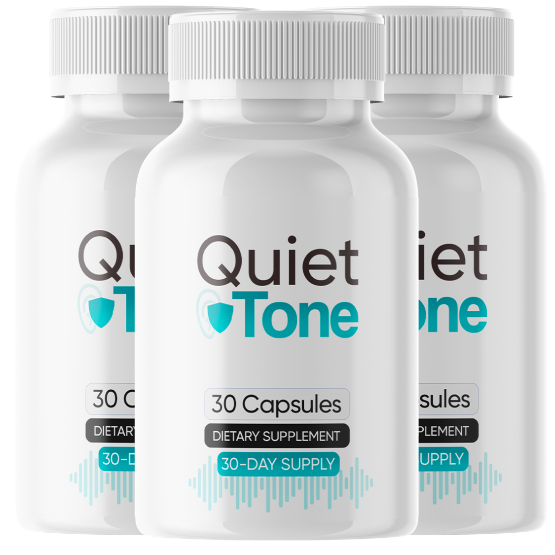 Three bottles of QuietTone dietary supplement